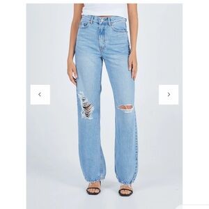 Dr. Denim Echo Straight Jeans - Empress Sky Blue Rip.